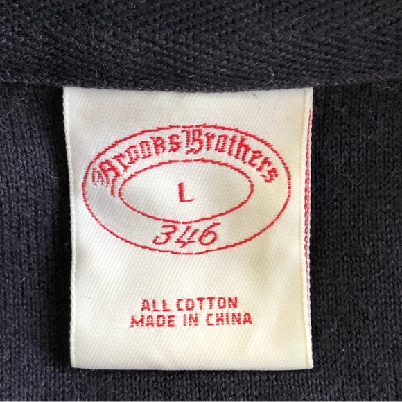 BROOKS BROTHERS 346 Men Green/White/Black Striped Long Sleeve Polo Sz L - Picture 11 of 11